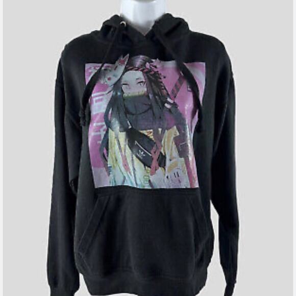 Jon Lauren Black Nezuko Hamada Anime Graphic Pullover Hoodie Unisex Men's Large - Picture 7 of 7